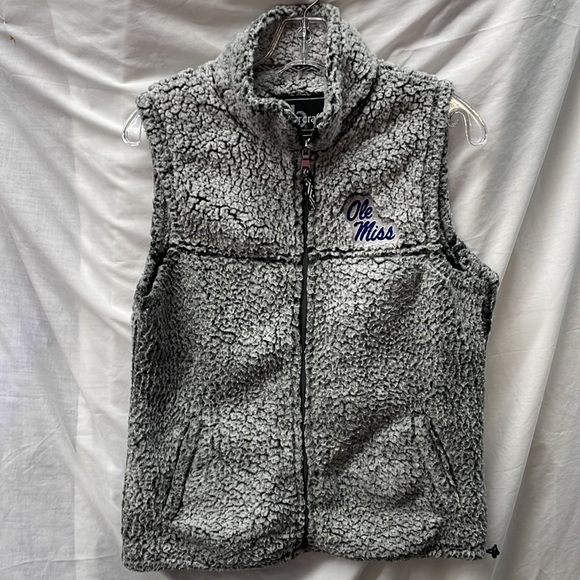 Boxercraft OLD MISS faux fur zip front vest ladies sz M - Picture 4 of 5